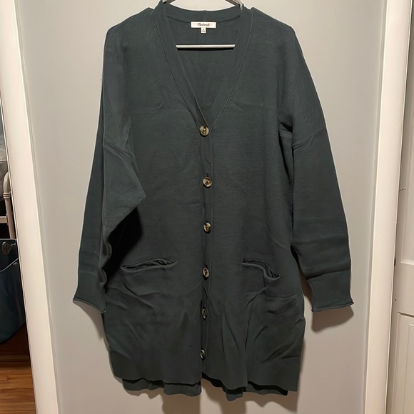 Madewell blue-green button-down cardigan sweater - Picture 2 of 6